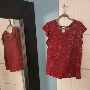 Papermoon Romantic Fluttery Blouse Red Large